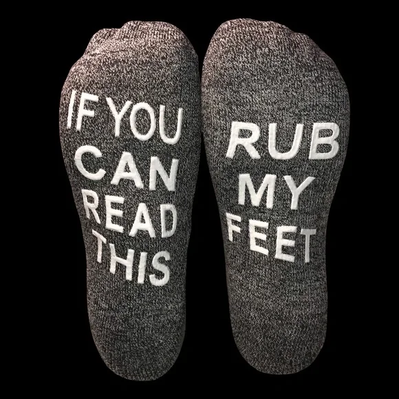 🧦 3/$25 MENS FUNNY QUOTE SAYINGS SOCKS  YOU CAN READ THIS RUB MY FEET SIZE 4… - Picture 3 of 9